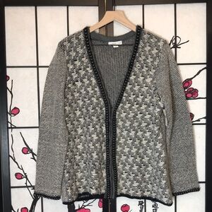 🐬 ColdWater Creek Multi-Color  Black and Gray Women's Cardigan Sweater